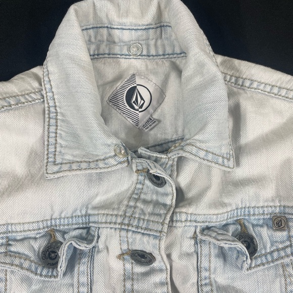 Volcom Women Blue Washed Crop Denim Vest Size XS - Picture 7 of 9